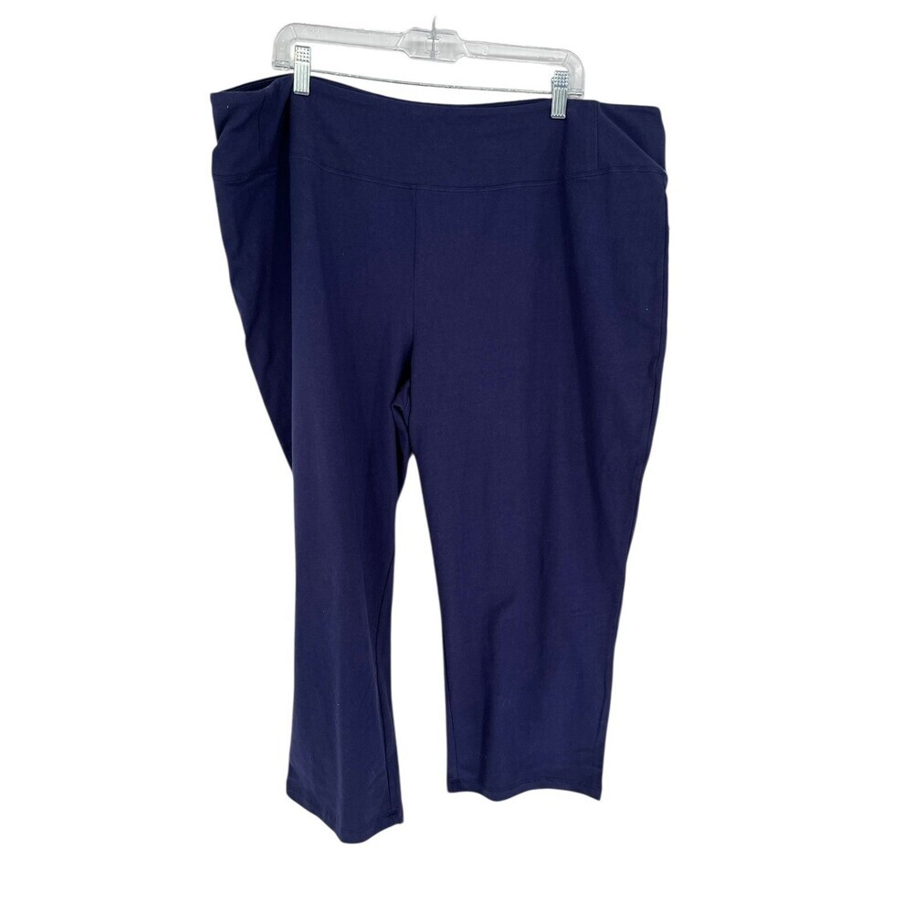 Women with Control Crop Pants Women's Size 3X Navy Blue Tummy Control Stretch